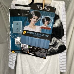 Universal Bride of Frankenstein Wig and Dress Set